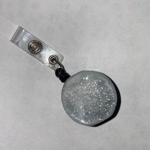Silver quartz resin badge reel- 3 for $15